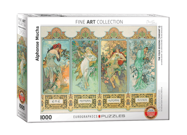 puzzle rompecabezas eurographics 1000 piezas Alphonse-Mucha,-The-Four-Seasons