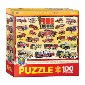 puzzle rompecabezas eurographics camiones de bomberos 100 piezas
