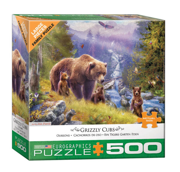 puzzle rompecabezas Grizzly Cubs 500 piezas eurographics