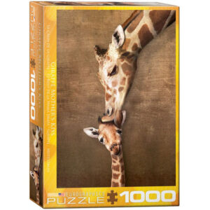 puzzle rompecabezas eurographics 1000 piezas el beso de la madre jirafa