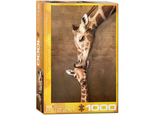 puzzle rompecabezas eurographics 1000 piezas el beso de la madre jirafa