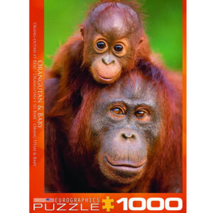 puzzle rompecabezas 1000 piezas eurographics orangutan y su bebe