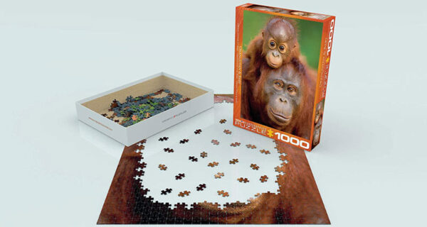 puzzle rompecabezas 1000 piezas eurographics orangutan y su bebe