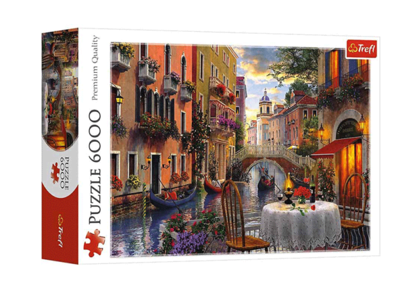 puzzle rompecabezas trefl 6000 piezas romantic supper, cena romantica en venecia