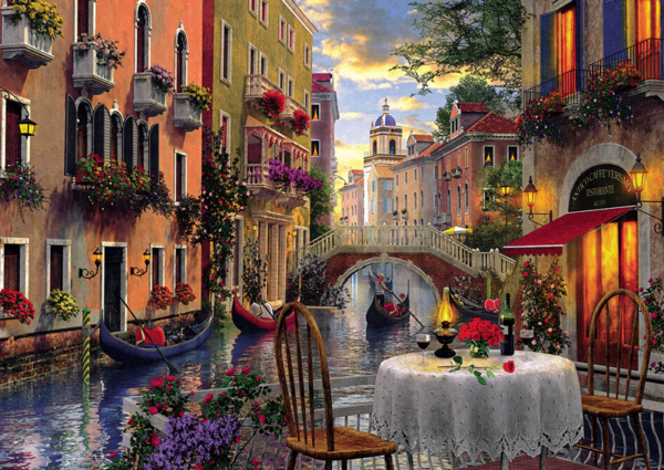 puzzle rompecabezas trefl 6000 piezas romantic supper, cena romantica en venecia