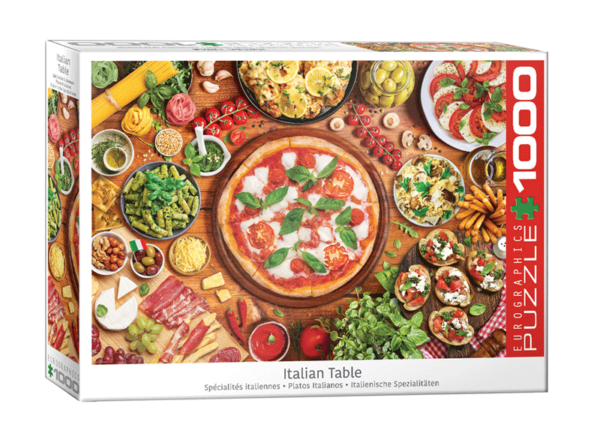 puzzle rompecabezas eurographics 1000 piezas Italian Table comida italiana pizza