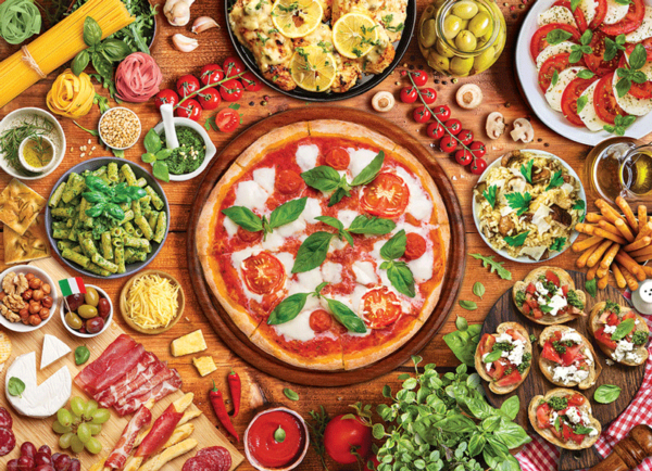 puzzle rompecabezas eurographics 1000 piezas Italian Table comida italiana pizza