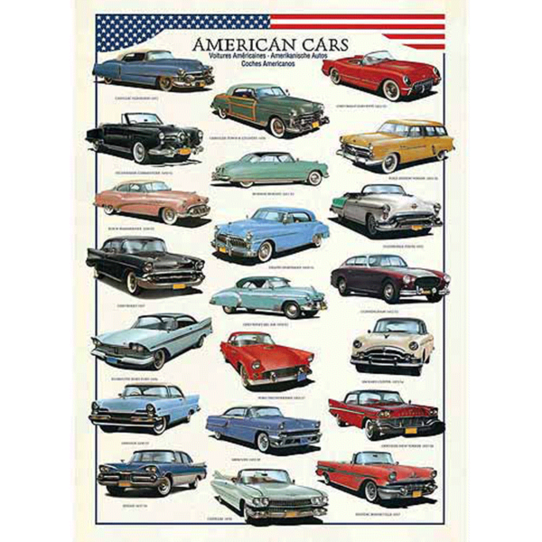 puzzle rompecabezas eurographics 1000 piezas autos americanos