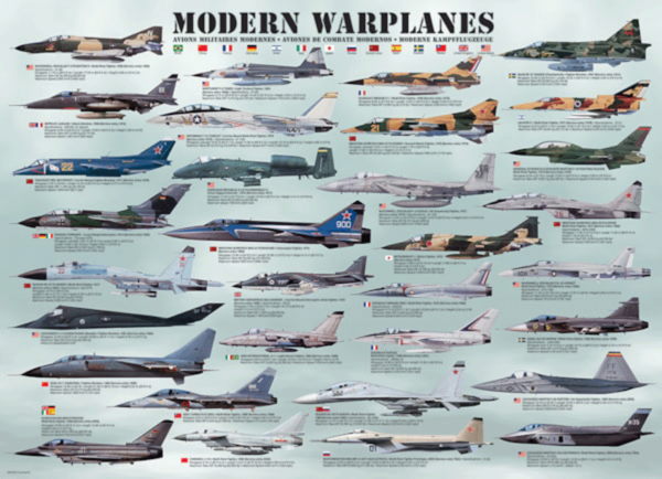 puzzle rompecabezas eurographics 1000 piezas modern warplanes aviones de guerra modernos