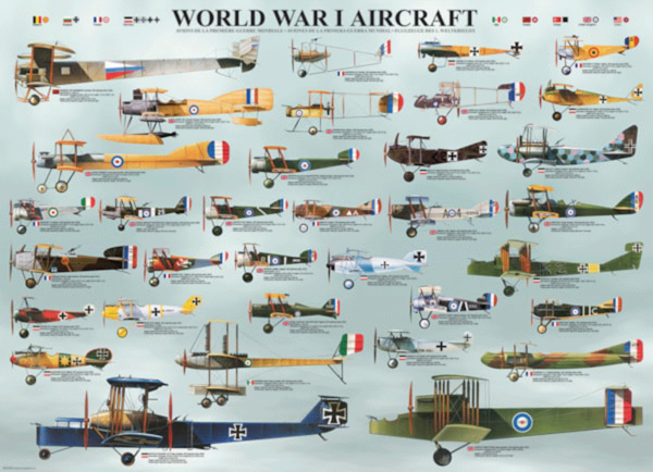 puzzle rompecabezas eurographics 1000 piezas modern warplanes aviones de la primera guerra mundial