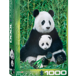 puzzle rompecabezas eurographics 1000 piezas oso panda con su cria