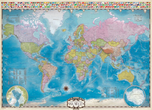 puzzle rompecabezas eurographics 1000 piezas mapa del mundo