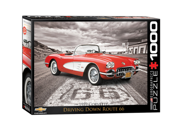 puzzle rompecabezas eurographics 1000 piezas Driving Down Route 66, 1959 Corvette