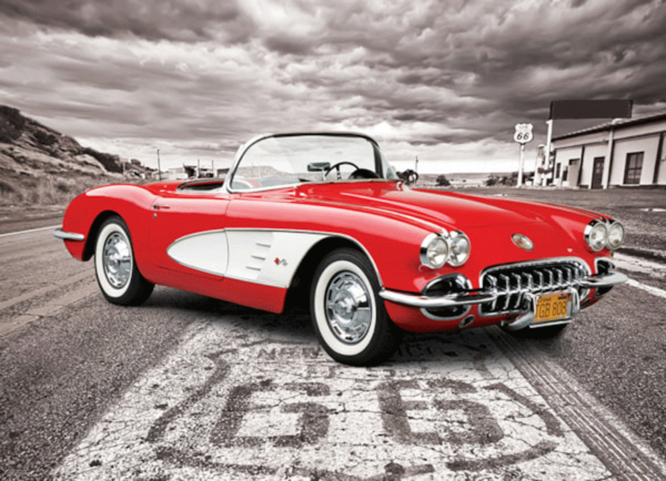 puzzle rompecabezas eurographics 1000 piezas Driving Down Route 66, 1959 Corvette