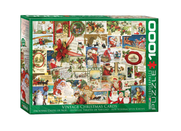 puzzle rompecabezas eurographics 1000 piezas antiguas tarjetas de navidad vintage christmas cards