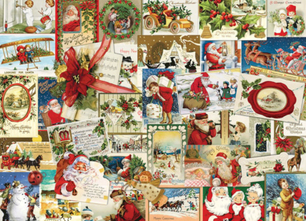 puzzle rompecabezas eurographics 1000 piezas antiguas tarjetas de navidad vintage christmas cards