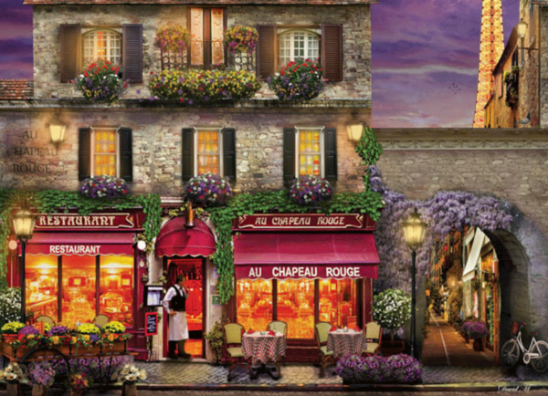 restaurante el sombrero rojo el paris francia puzzle rompecabezas eurographics 1000 piezas