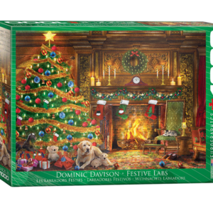 puzzle rompecabezas eurographics 1000 piezas dominic davinson festive lans labradores festivos navidad christmas