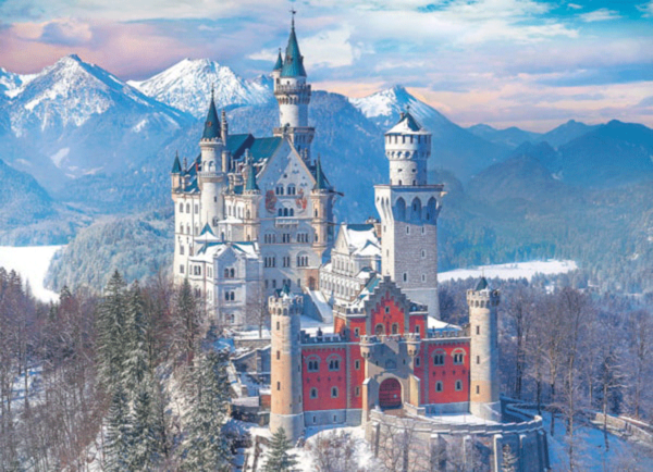 Castillo Neuschwanstein En Invierno alemania puzzle rompecabezas eurographics 1000 piezas