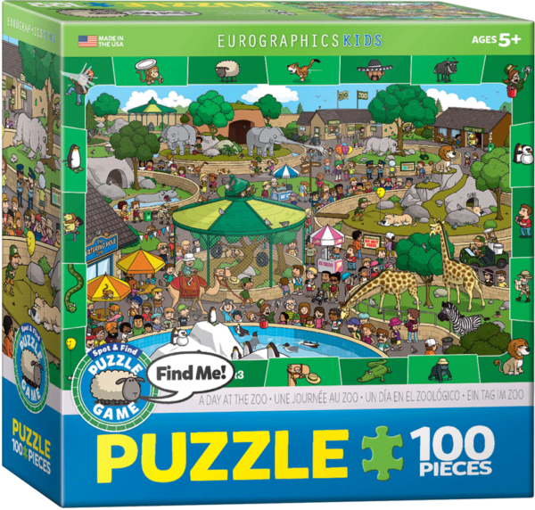 puzzle rompecabezas eurographics 100 piezas niños zoologico animales