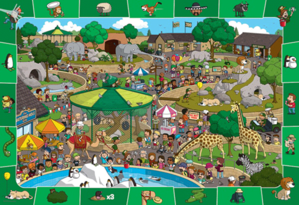 puzzle rompecabezas eurographics 100 piezas niños zoologico animales