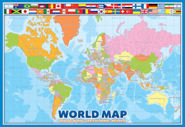 puzzle rompecabezas eurographics 100 piezas niños mapa del mundo