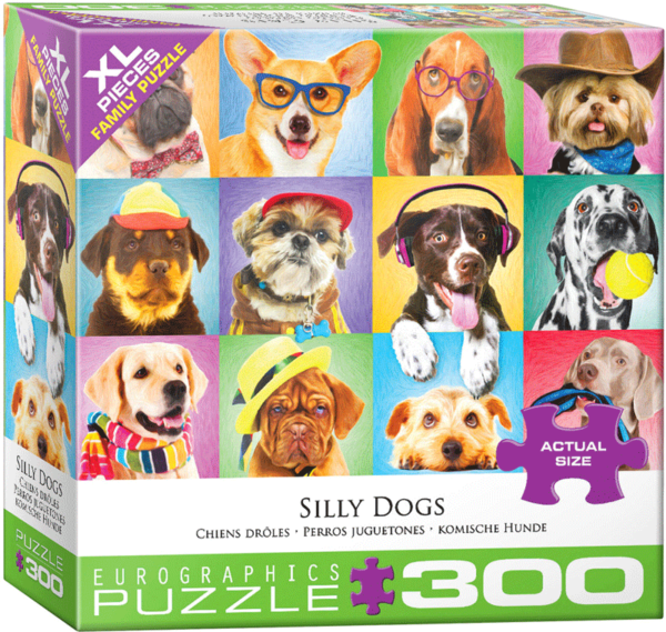 puzzle rompecabezas eurographics 300 piezas niños perros juguetones silly dogs adulto mayor