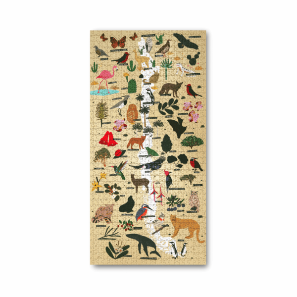 Puzzle rompecabezas 1000 piezas chile mapa flora y fauna de chile chileno