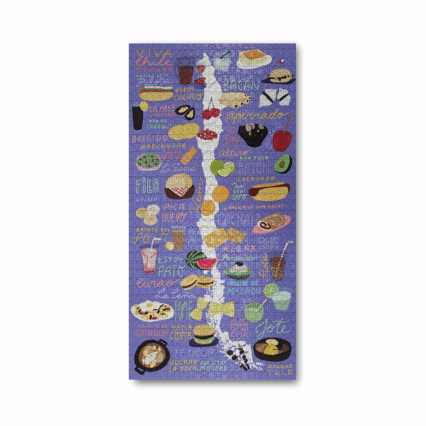 Puzzle rompecabezas 1000 piezas chile mapa comidas, bebidas y frases de chile chileno