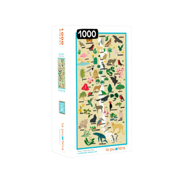 Puzzle rompecabezas 1000 piezas chile mapa flora y fauna de chile chileno