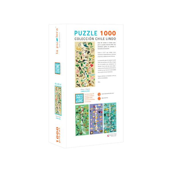 Puzzle rompecabezas 1000 piezas chile mapa flora y fauna de chile chileno