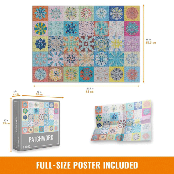 Puzzle rompecabezas 1000 piezas patchwork caleidoscopio copos de nieve cloudberries chile