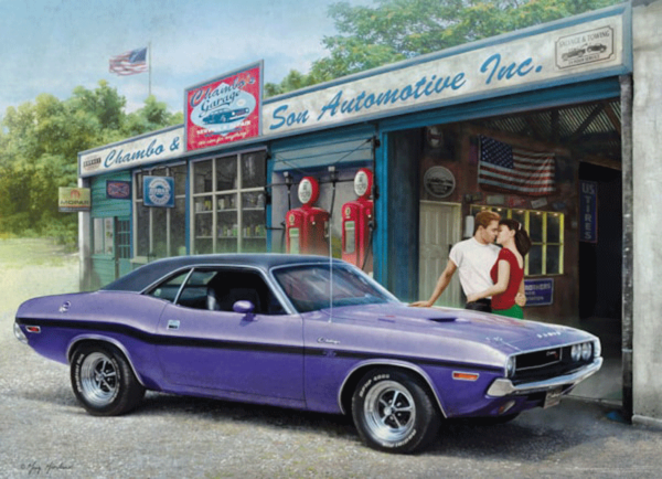 Plum Crazy Challenger (Dodge Challenger) auto puzzle rompecabezas eurographics 1000 piezas