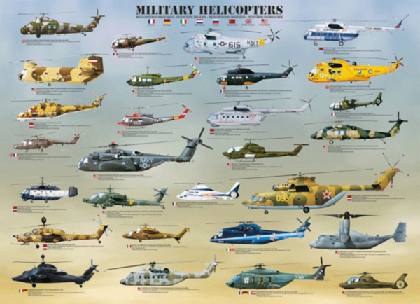 helicópteros militares puzzle rompecabezas eurographics 1000 piezas