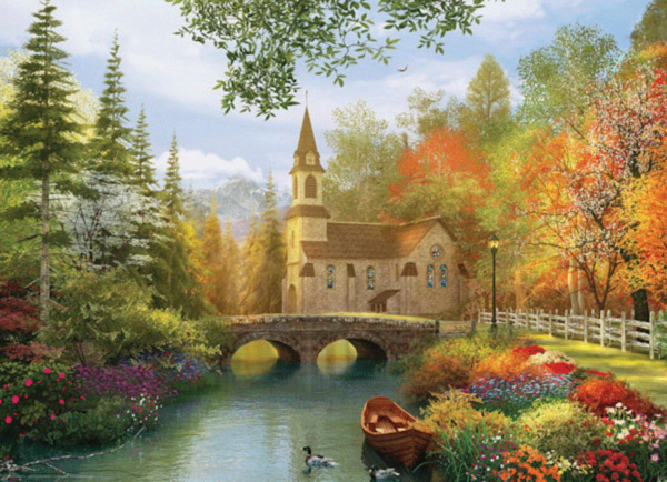 Iglesia de otoño puzzle rompecabezas eurographics 1000 piezas