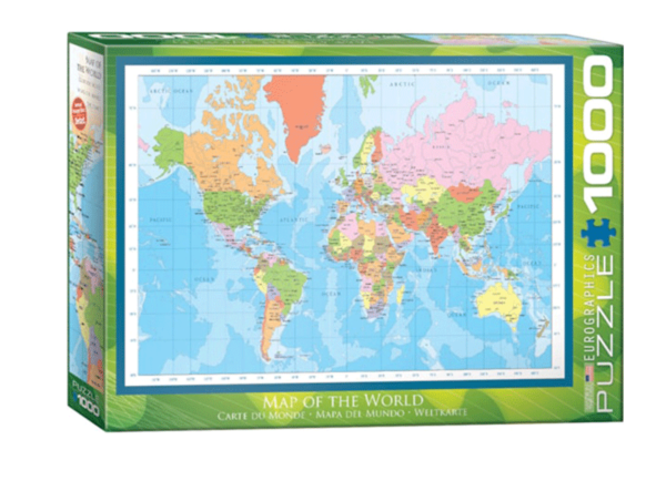 mapa del mundo puzzle rompecabezas eurographics 1000 piezas