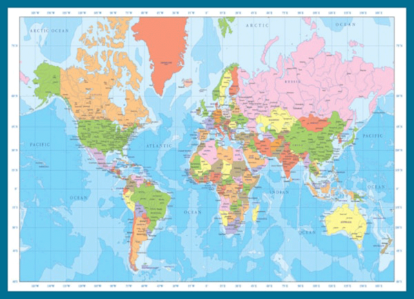 mapa del mundo puzzle rompecabezas eurographics 1000 piezas