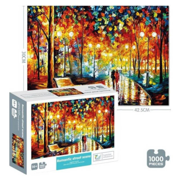 puzzle rompecabezas 1000 piezas mini qihan romantic street scene