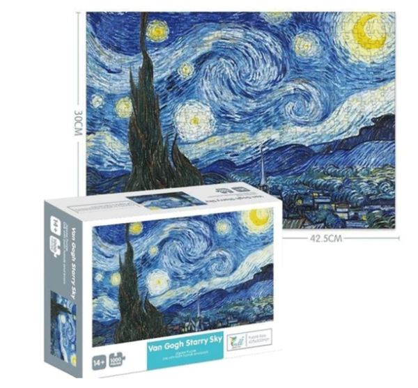puzzle rompecabezas 1000 piezas mini la noche estrellada vincent van gogh starry night