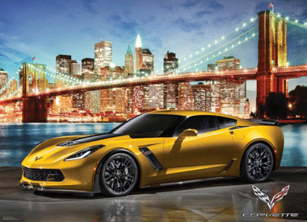 puzzle rompecabezas 1000 piezas eurographics 2015 corvette z06 new york brooklin bridge