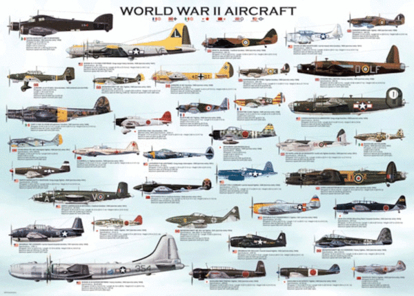 puzzle rompecabezas 300 piezas eurographics aviones segunda guerra mundial xl piezas grandes adulto mayor