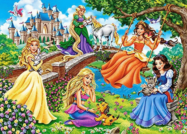 puzzle rompecabezas 180 piezas castorland princesas en jardin