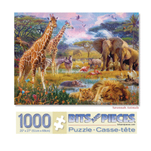 puzzle rompecabezas 1000 piezas leon cebra jirafa elefante hipopotamo flamenco rinoceronte