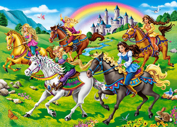 puzzle romecabezas 260 piezas princesas galopando caballos niños infantil