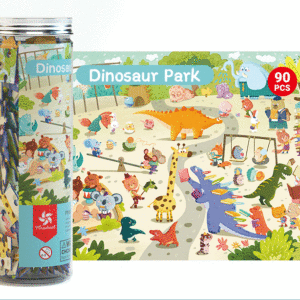 puzzle rompecabezas 90 piezas niños infantil parque de dinosaurios
