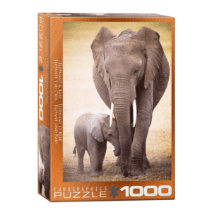 puzzle rompecabezas 1000 piezas eurographics elefante y su cria