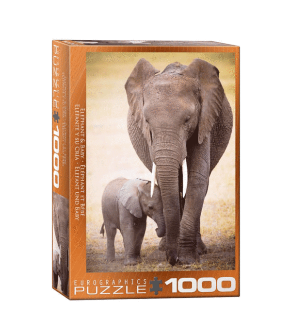 puzzle rompecabezas 1000 piezas eurographics elefante y su cria