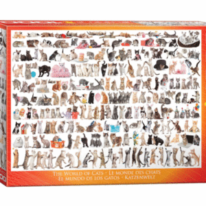 puzzle rompecabezas 1000 piezas eurographics mundo de gatos razas