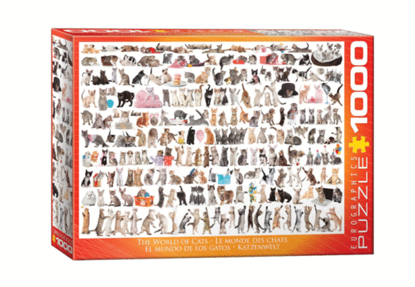 puzzle rompecabezas 1000 piezas eurographics mundo de gatos razas