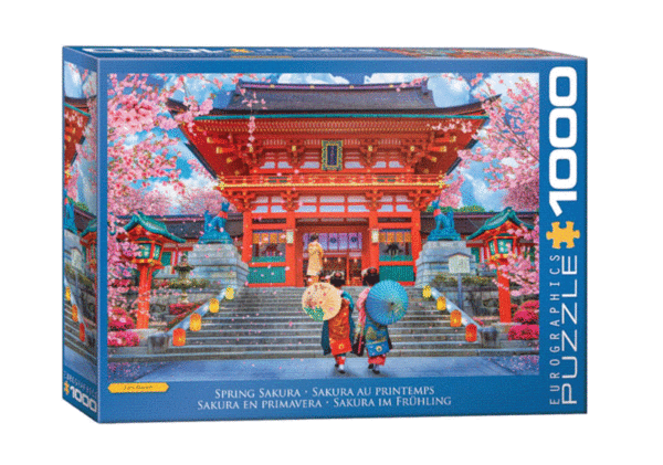 puzzle rompecabezas 1000 piezas eurographics sakura en primavera japon